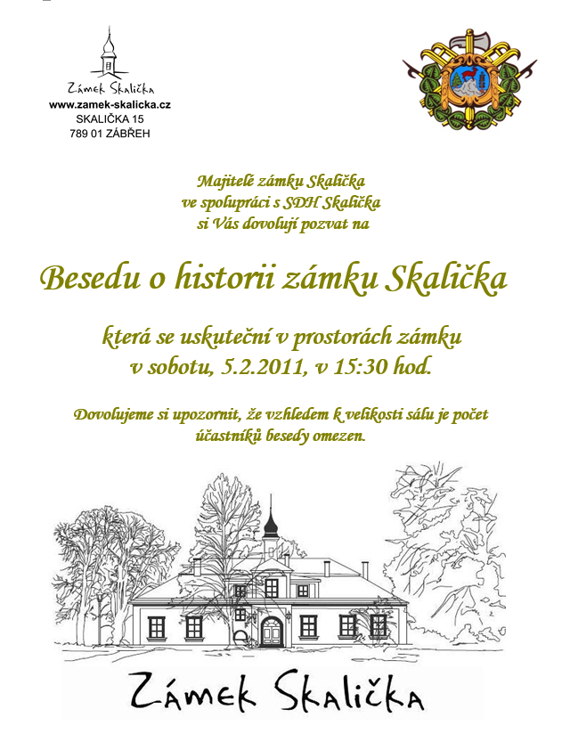 Beseda o historii zámku Skalička